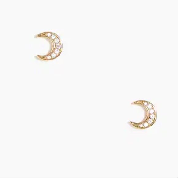 J. Crew Jewelry - Pavé crystal moon stud earrings J.Crew New